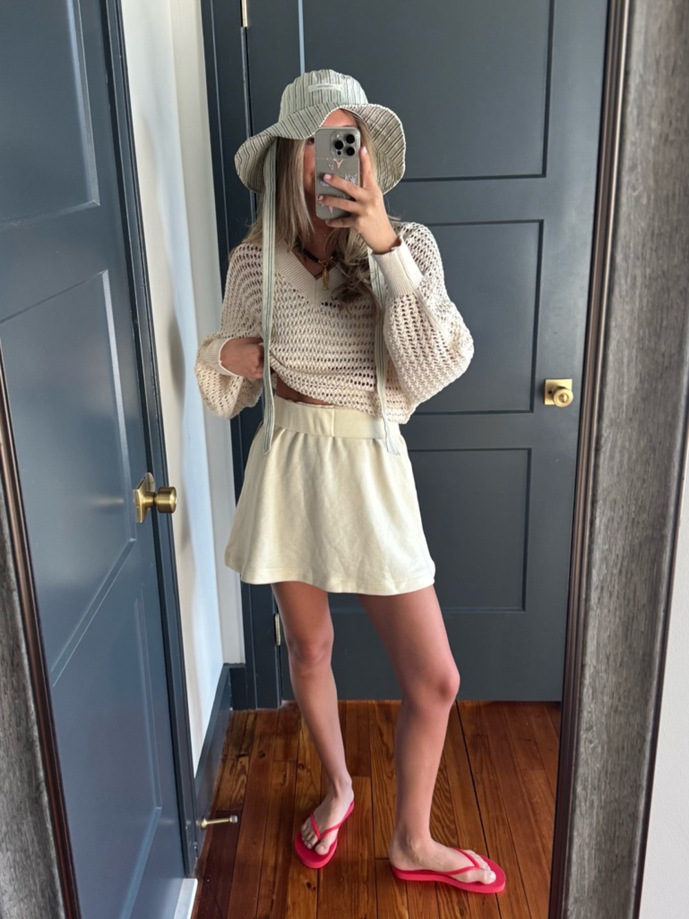 Free People Knit Cream Skirt